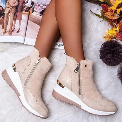 Women's Ankle Boots Hidden Heel Zip - VibreMode