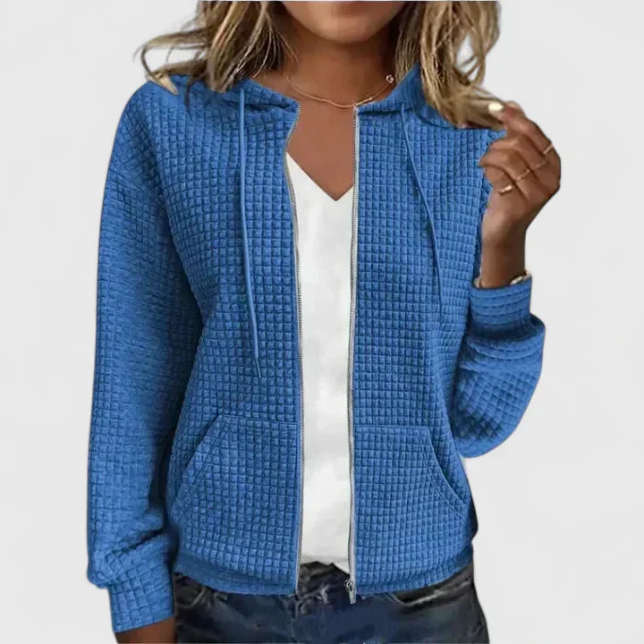 Women's Zip Front Hooded Cardigan - VibreMode
