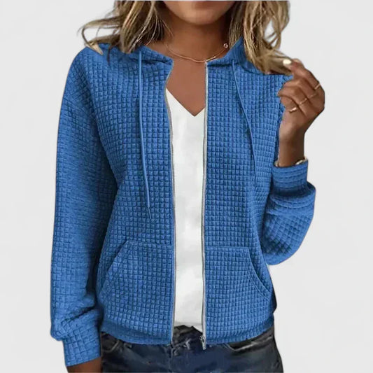 Women's Zip Front Hooded Cardigan - VibreMode
