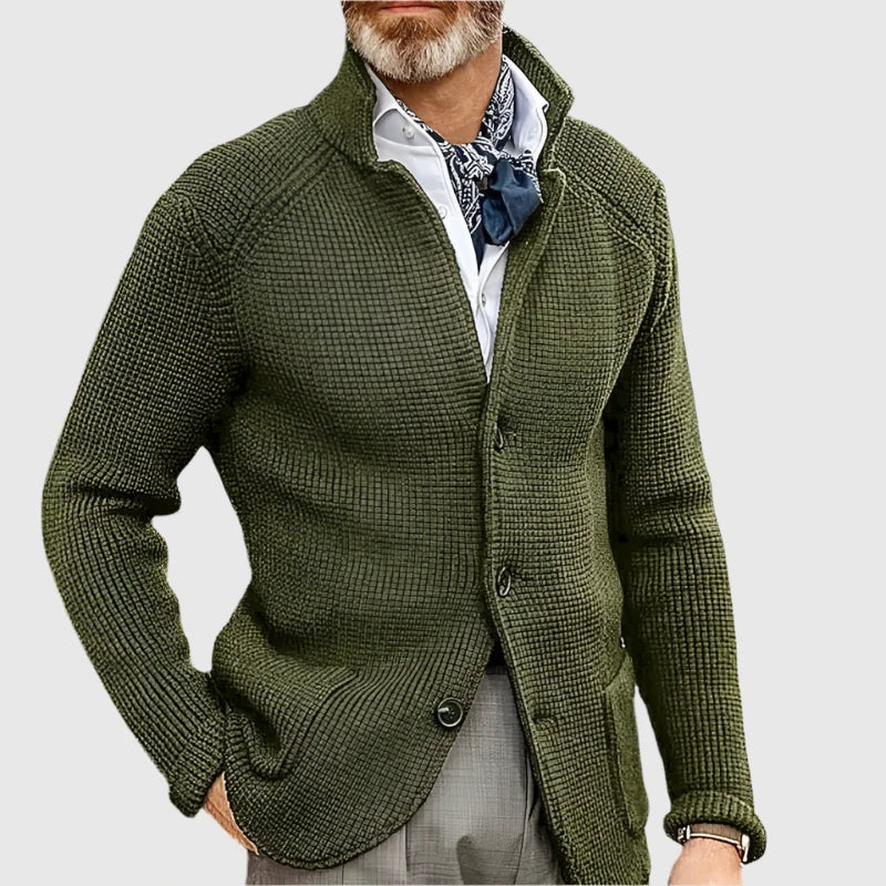 Men's Button Front Cardigan Stand Collar