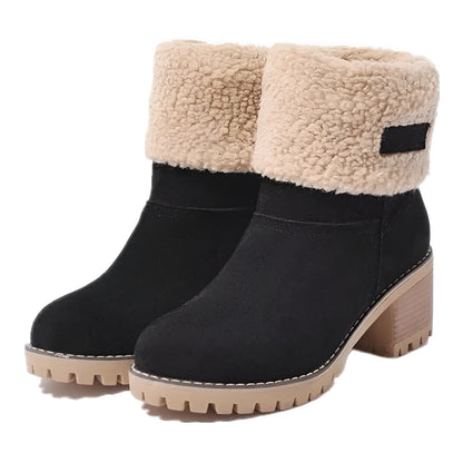 Women's Wool Mid Calf Winter Boots - VibreMode