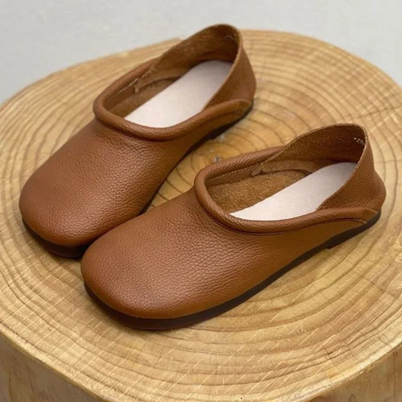 Natural Vegan Leather Flat Sandals