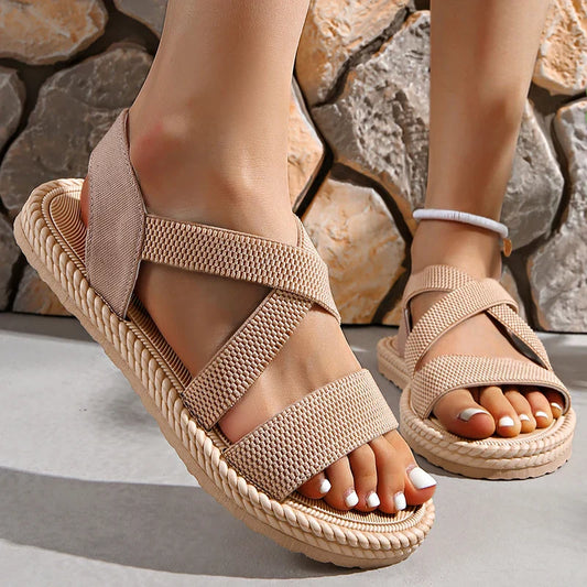 Woven Flat Summer Sandals - VibreMode