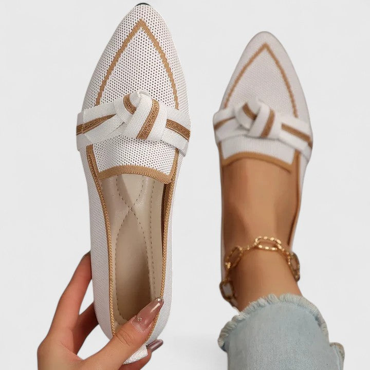Women's Pointed Toe Slip-On Loafers Knot Detail