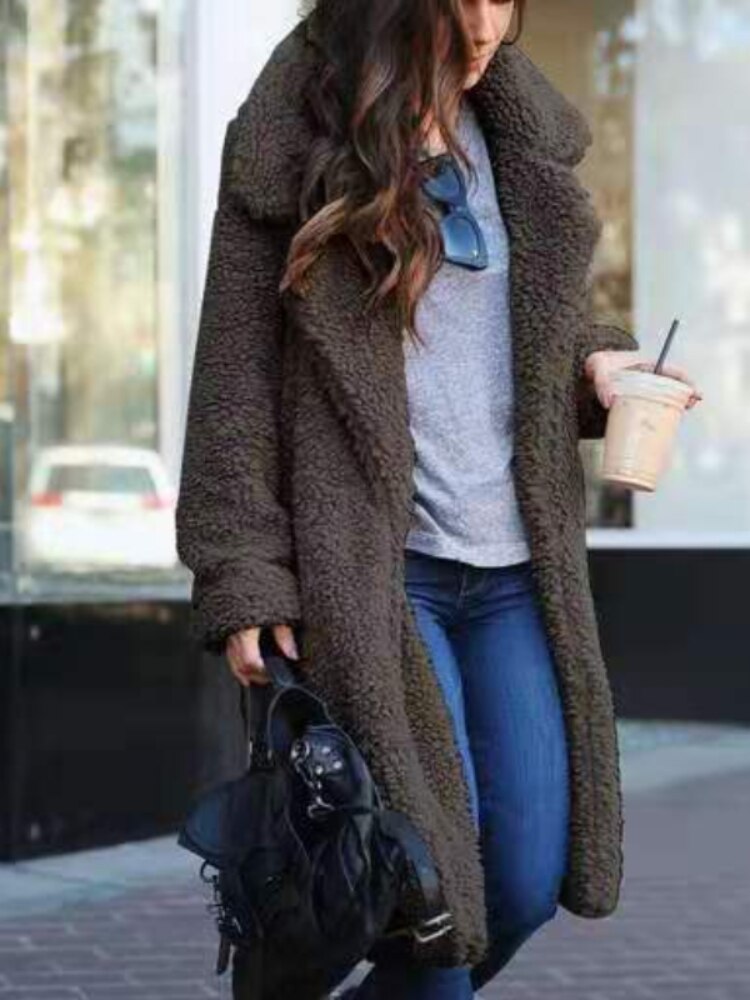 Women's Fleece Teddy Coat Long