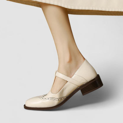 Women's Mary Jane Low Heel Shoes Buckle Strap