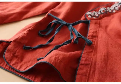 Women's Embroidered V-Neck Blouse
