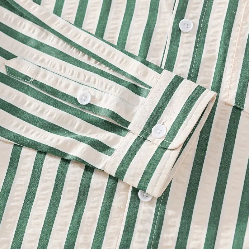 Niels Men's Striped Button Down Cotton Shirt