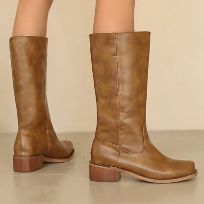 Women's Knee High Boots Block Heel - VibreMode