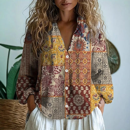 Women's Relaxed Fit Nature Print Blouse