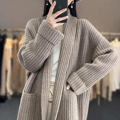 Women's Cardigan Sweater Patch Pockets