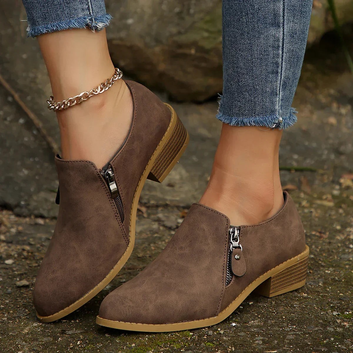Women's Zip-Up Ankle Boots