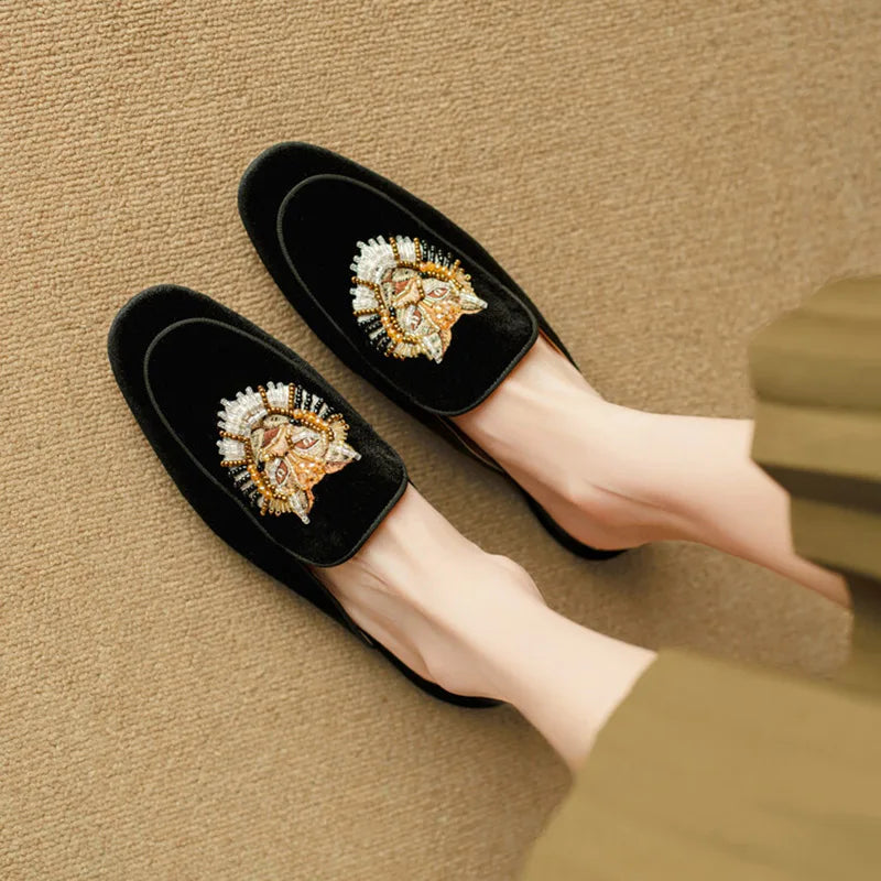 Women's Velvet Mules Jasmine Purple