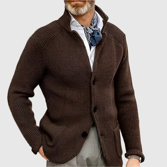 Men's Button Front Cardigan Stand Collar