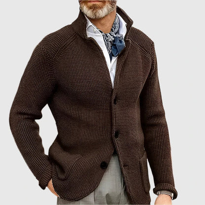 Men's Button Front Cardigan Stand Collar