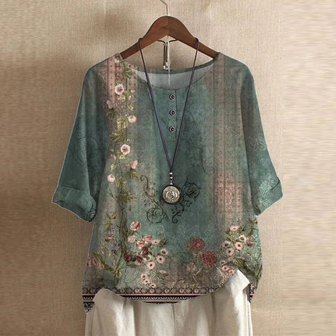 Women's Floral Print Blouse Soft - VibreMode