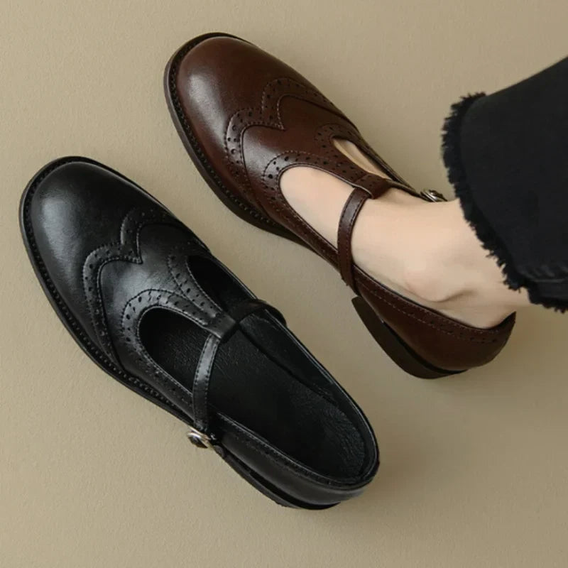 Women's Mary Jane Shoes Low Block Heel Buckle