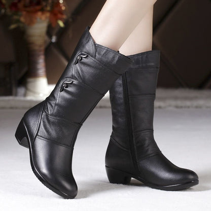 Women's Mid Calf Side Zip Boots