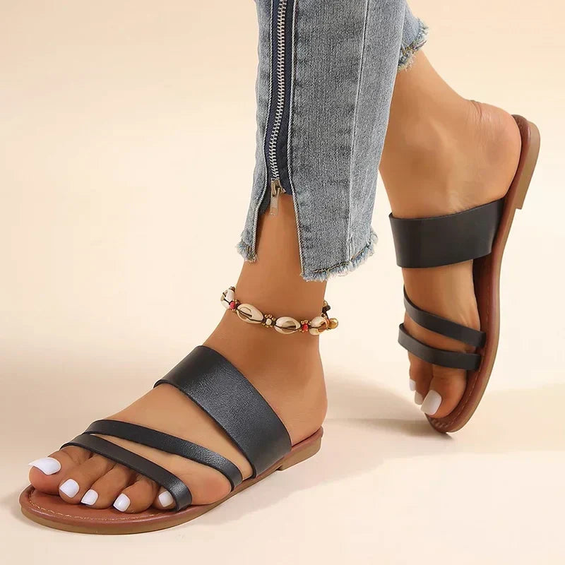 Women's Cushioned Flat Sandals Lilac