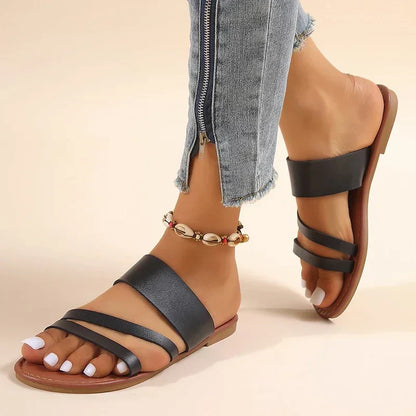 Women's Cushioned Flat Sandals Lilac
