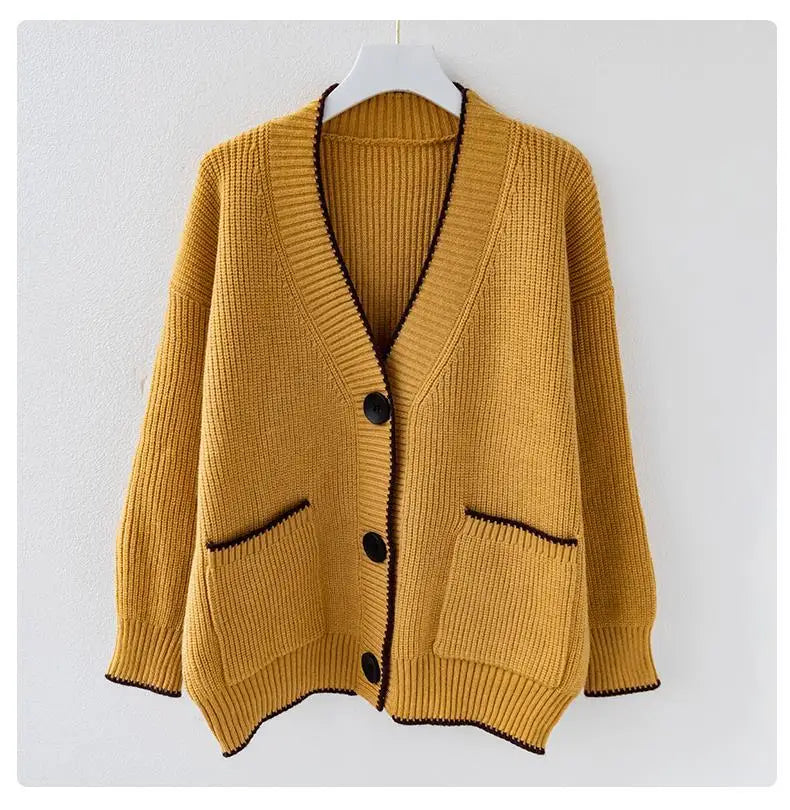 Women's V-Neck Cardigan Loose Fit