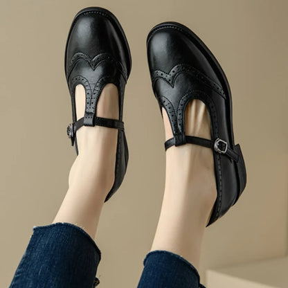 Classic Women's Buckle Block Heel Mary Jane Shoes