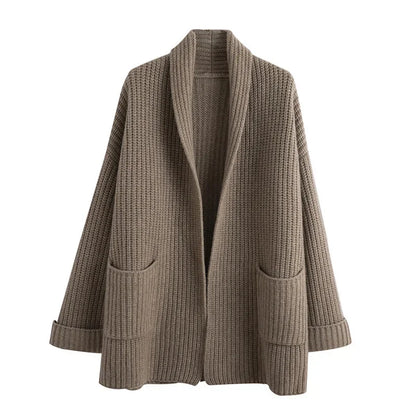 Women's Cardigan Sweater Patch Pockets