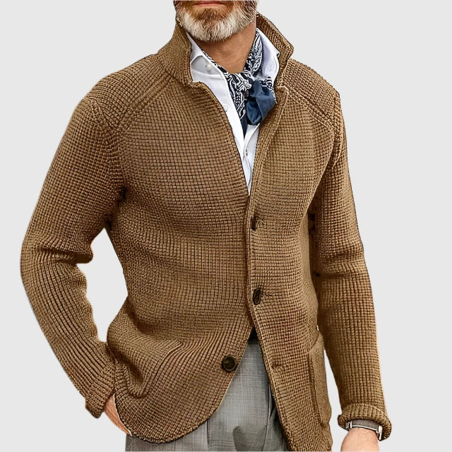 Men's Button Front Cardigan Stand Collar