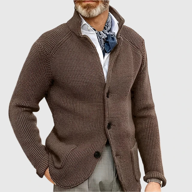Men's Button Front Cardigan Stand Collar