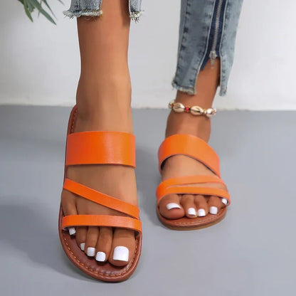 Women's Cushioned Flat Sandals Lilac
