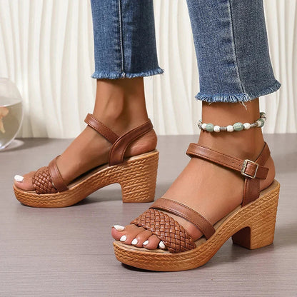 Women's Woven Platform Sandals Plum