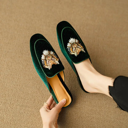 Women's Velvet Mules Jasmine Purple