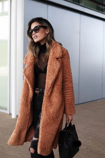 Women's Fleece Teddy Coat Long