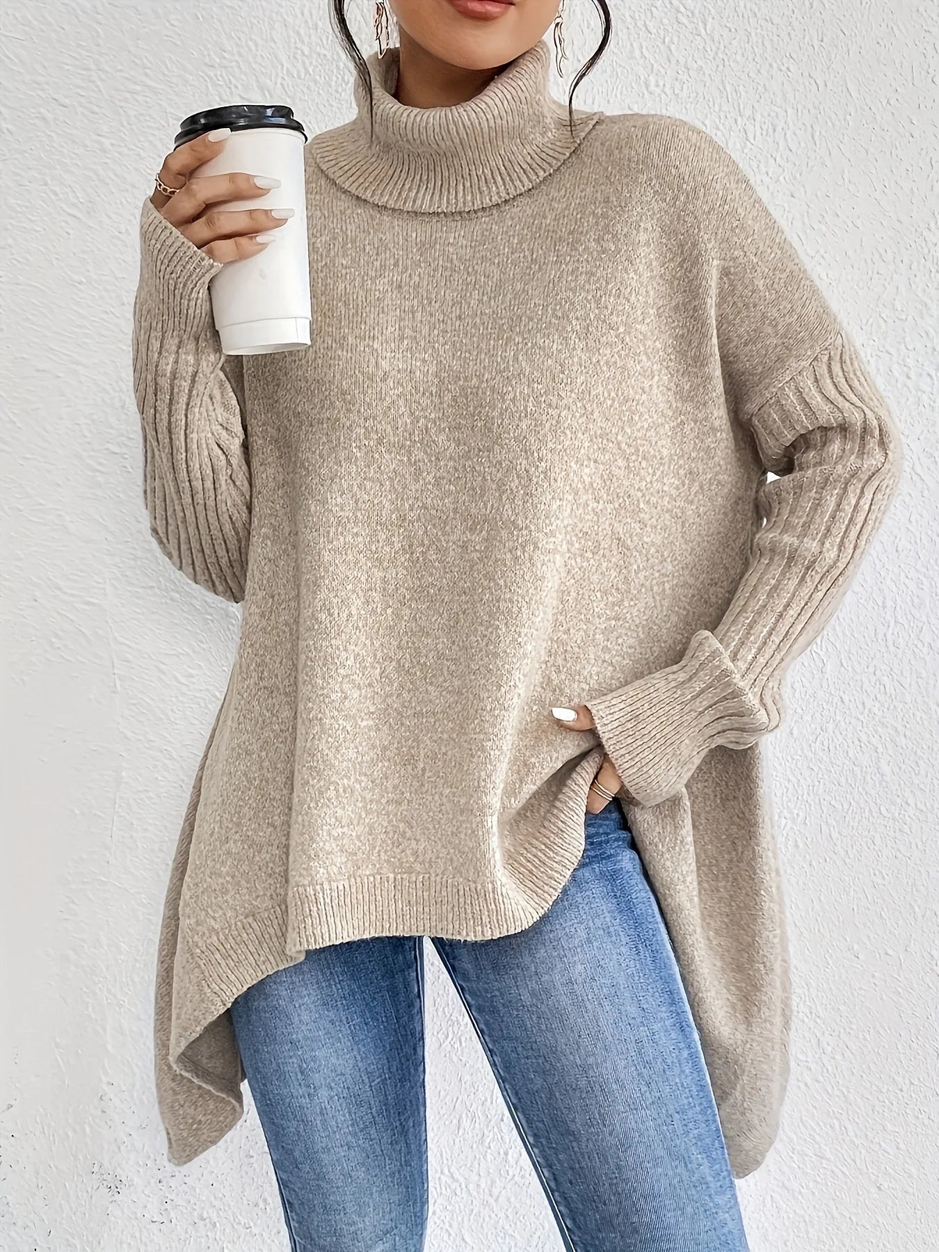 Gabriella | Soft Oversized Turtleneck Wool Sweater