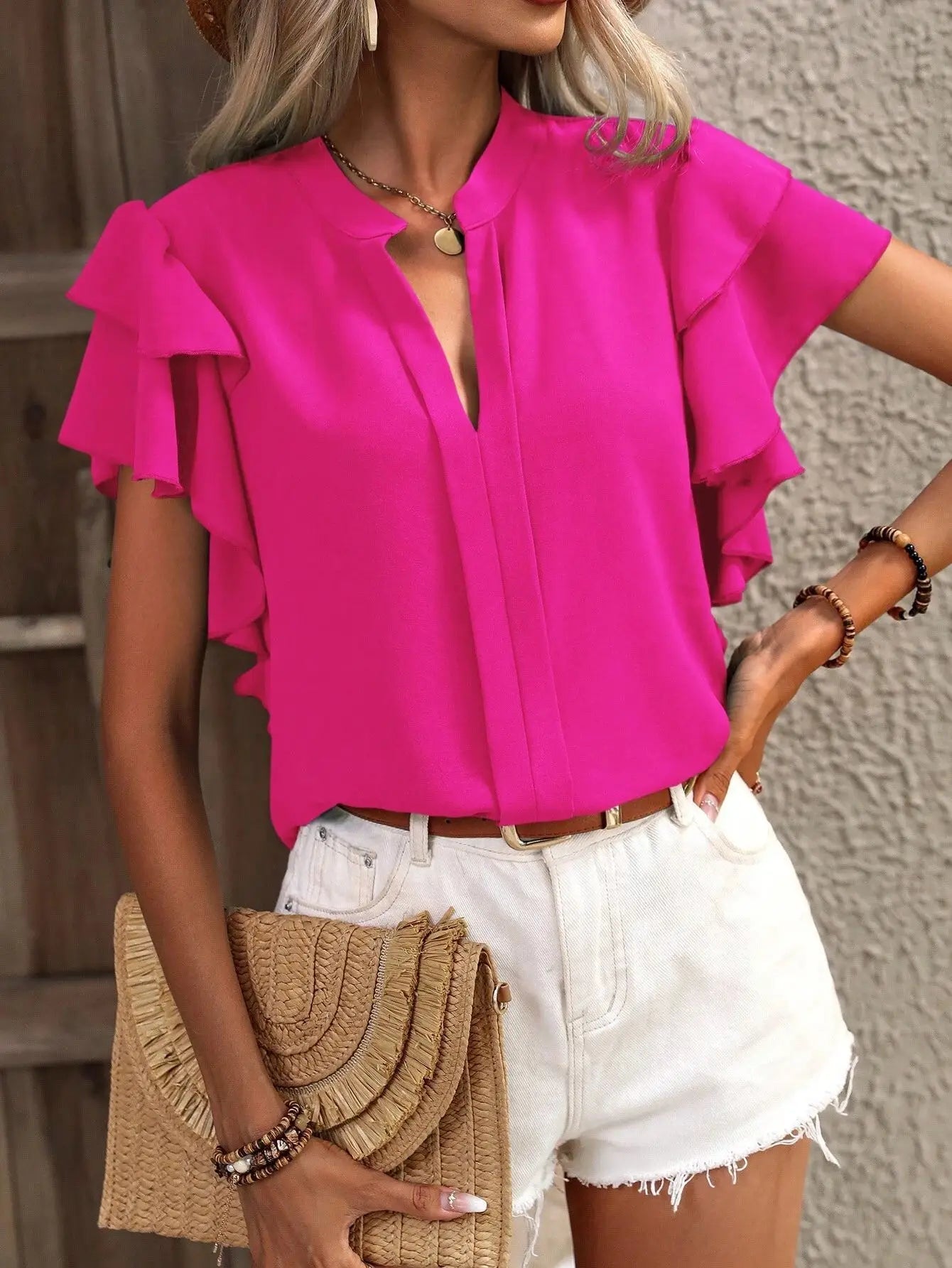 Women's Ruffle Sleeve Blouse