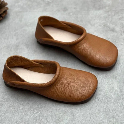 Natural Vegan Leather Flat Sandals - VibreMode