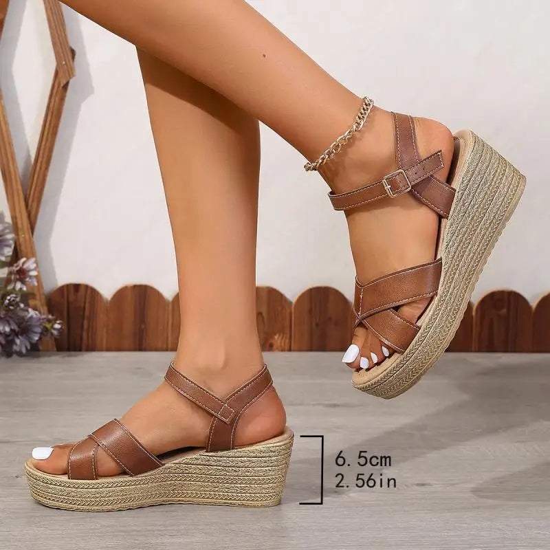 Women's Wedge Sandals Brown