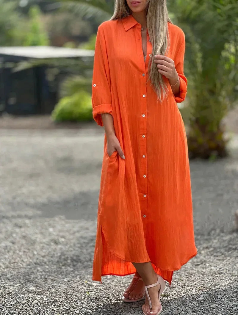 Women's Cotton Hemp Summer Dress