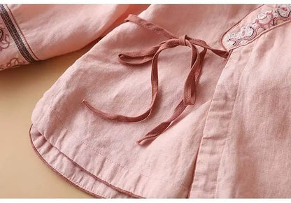 Women's Embroidered V-Neck Blouse