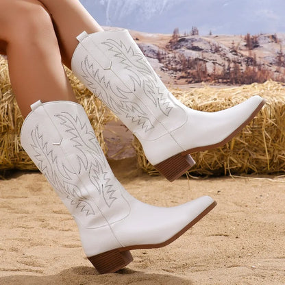 Ladies' Country Embroidered Ankle Boots