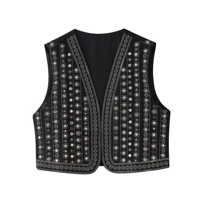 Women's Embellished Boho Vest - VibreMode