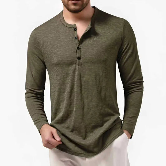 Women's Long Sleeve Henley Shirt - VibreMode