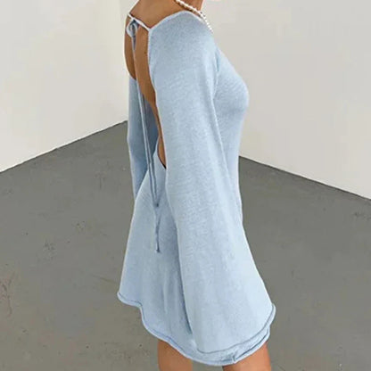 Cozy Sweater Mini Dress with Long Sleeves