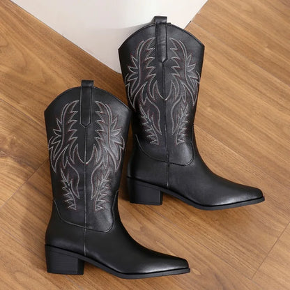 Ladies' Country Embroidered Ankle Boots