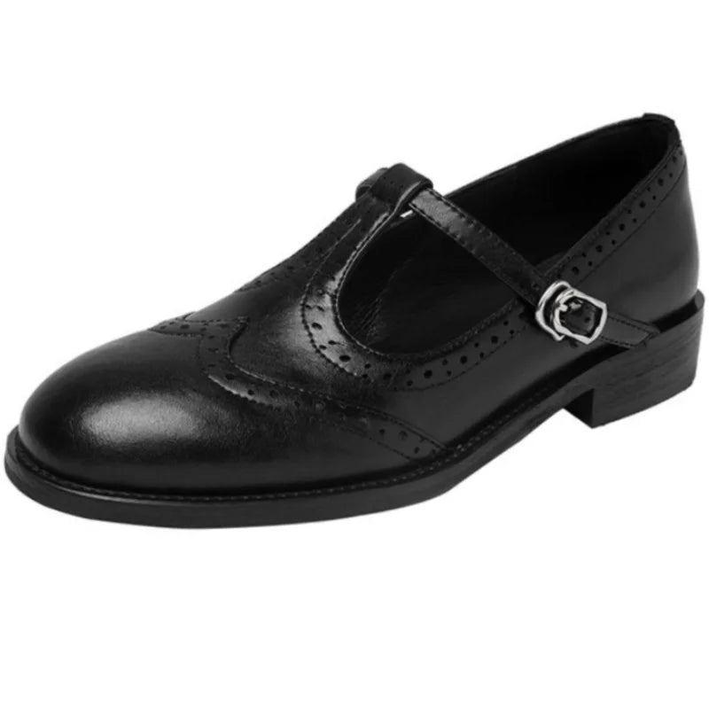 Classic Women's Buckle Block Heel Mary Jane Shoes