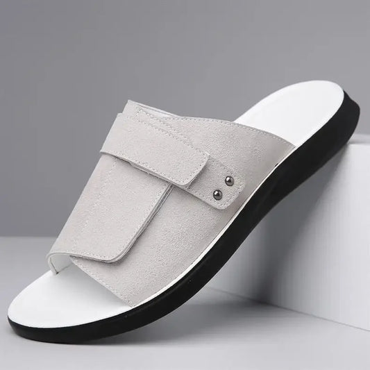 Men's Suede Sandals Brown - VibreMode