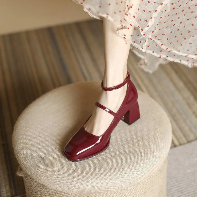 Low Heel Ankle Strap Mary Jane Shoes for Women - VibreMode
