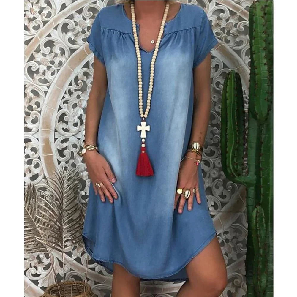 Chic Women's Blue Summer Maxi Dress - VibreMode
