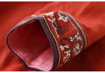 Women's Embroidered V-Neck Blouse