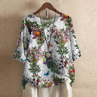 Women's Floral Print Blouse Soft